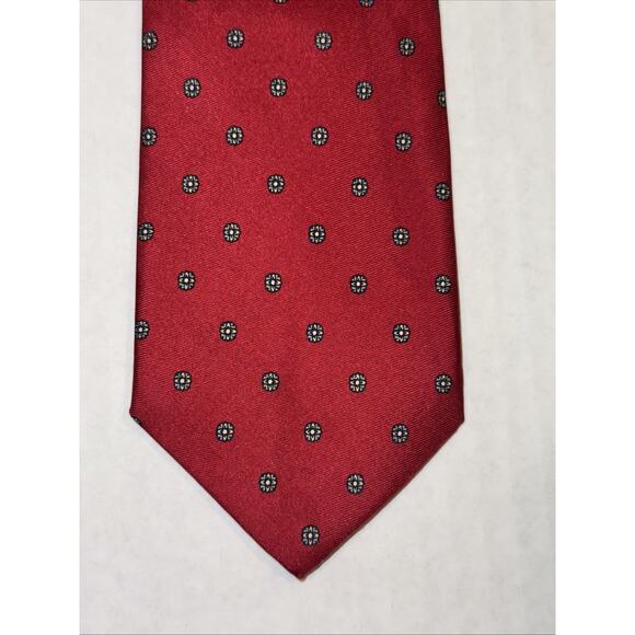 Vtg Reis of New Haven Silk Tie for Parisian Red Foulard Handmade in USA 57" L - Picture 2 of 8